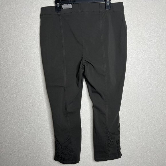 Inc International Concepts Ruched-Hem Cropped Pants, Urban Olive, Size 14 - Picture 2 of 12